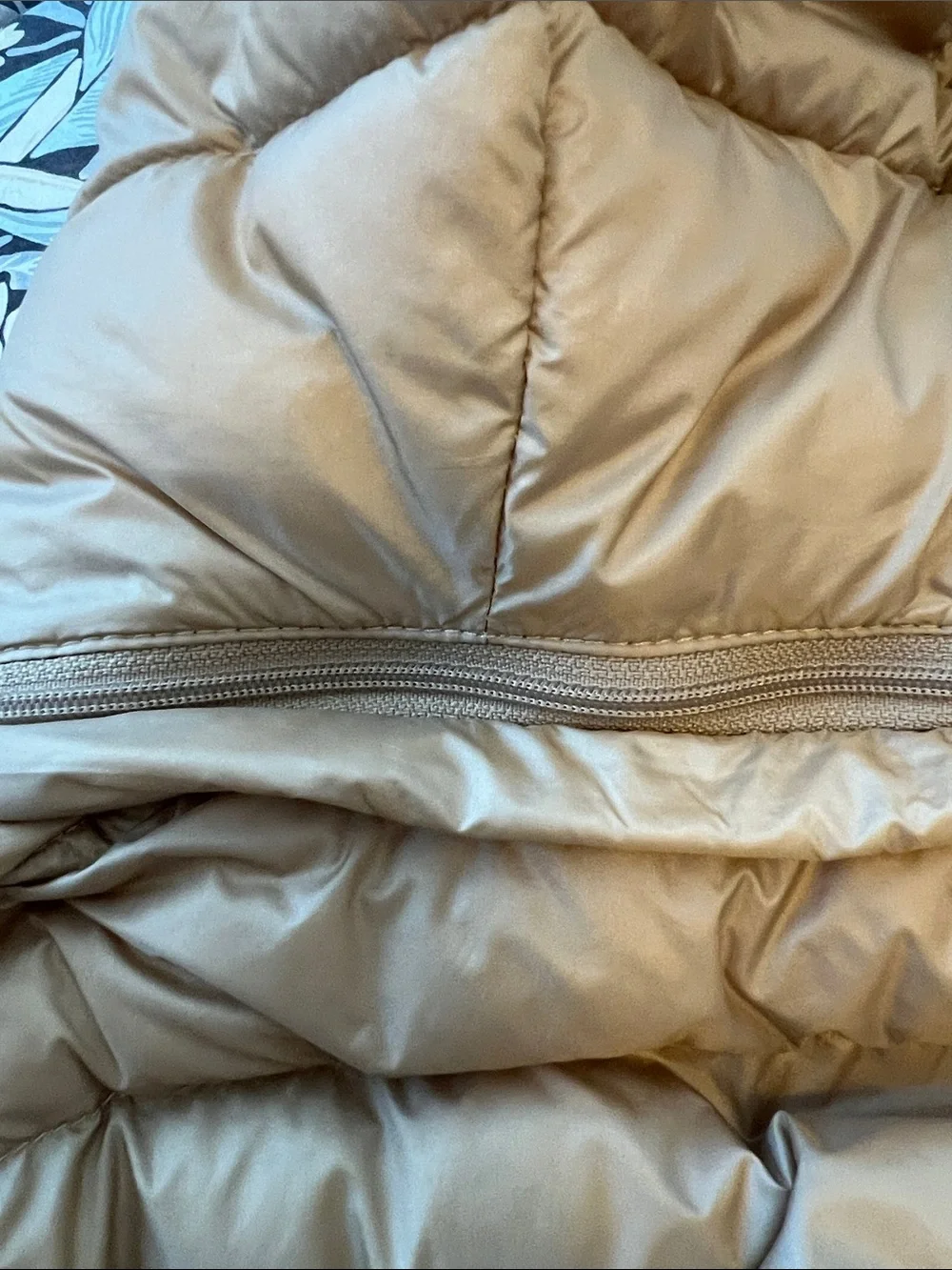 Michael Kors Tan Quilted Hooded Puffer Jacket